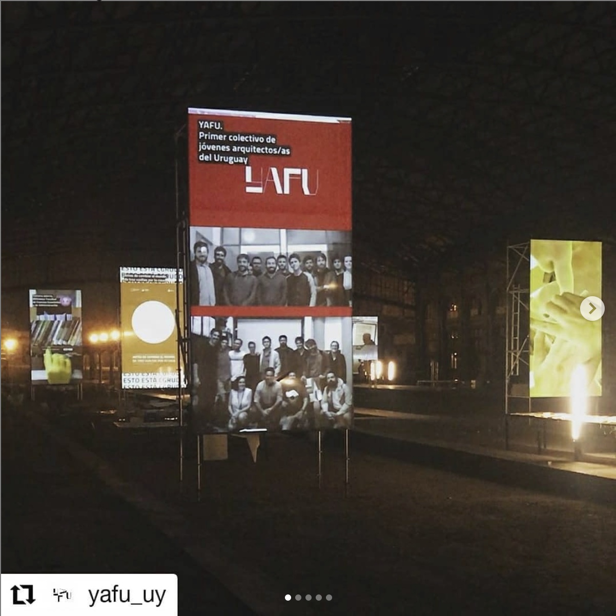 Instalación del colectivo YAFU en la Usina